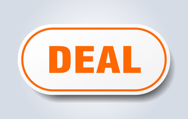 deal sign. rounded isolated button. white sticker