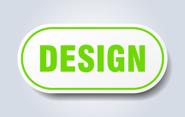 design sign. rounded isolated button. white sticker