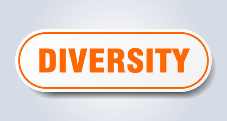 diversity sign. rounded isolated button. white sticker