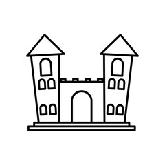 halloween horror castle icon, flat style