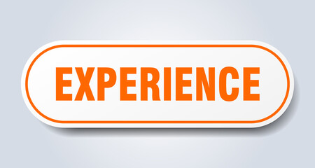 experience sign. rounded isolated button. white sticker