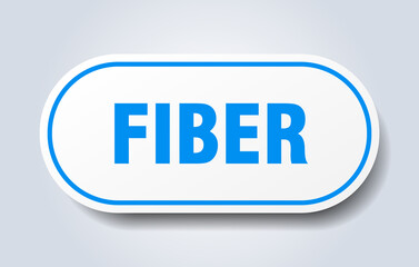fiber sign. rounded isolated button. white sticker