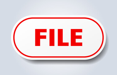 file sign. rounded isolated button. white sticker