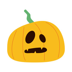 halloween pumpkin with face flat style icon