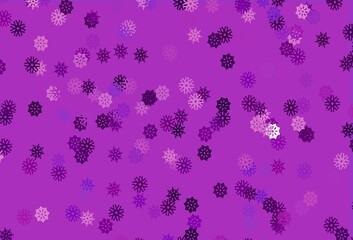 Light Purple vector texture with colored snowflakes.