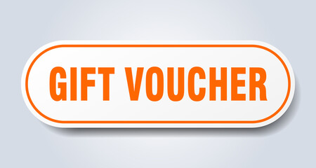 gift voucher sign. rounded isolated button. white sticker