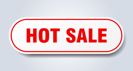 hot sale sign. rounded isolated button. white sticker