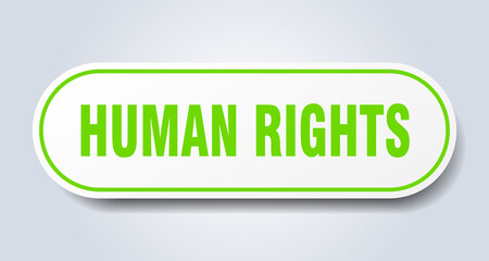 human rights sign. rounded isolated button. white sticker