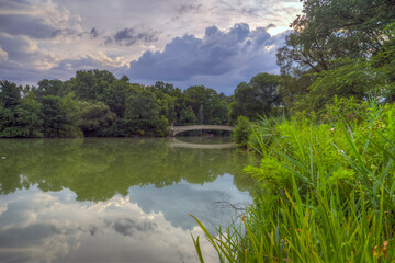 Bow bridge in late summer