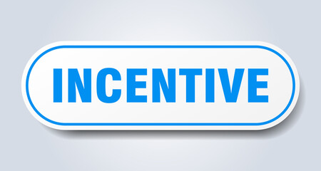 incentive sign. rounded isolated button. white sticker