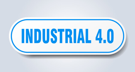 industrial 4.0 sign. rounded isolated button. white sticker