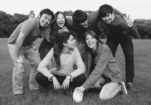 Picture of Group of Teenage Friends . Multicultural Concept