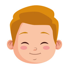 cute little boy student head character