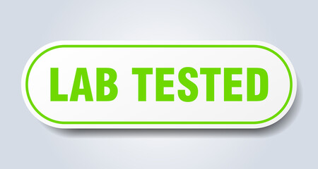 lab tested sign. rounded isolated button. white sticker