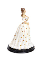 Travel souvenir. Figurine of the Austrian Empress isolated on a white background. Design element with clipping path