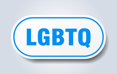 lgbtq sign. rounded isolated button. white sticker