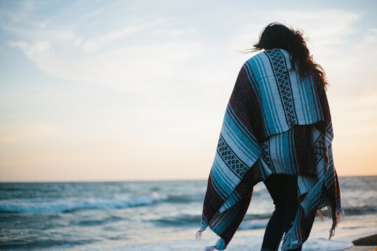 Beach Walk At Sunset