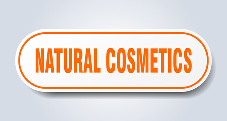 natural cosmetics sign. rounded isolated button. white sticker