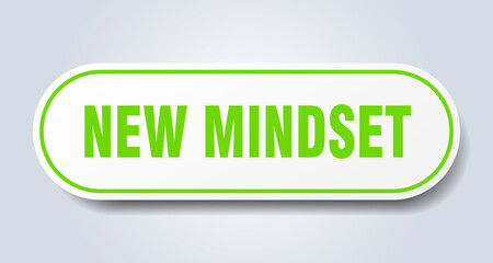 new mindset sign. rounded isolated button. white sticker