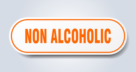 non alcoholic sign. rounded isolated button. white sticker