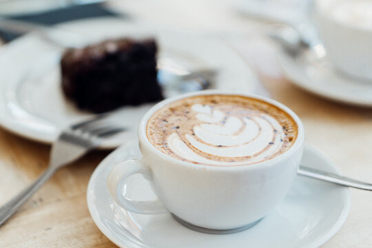 Cappuccino close up overhead