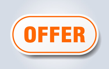 offer sign. rounded isolated button. white sticker