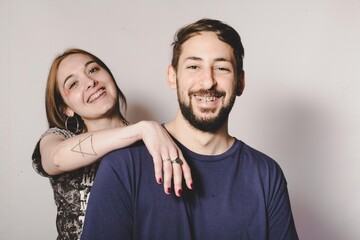 Fototapeta premium man and woman smiling
