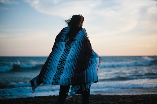 Beach Walk At Sunset