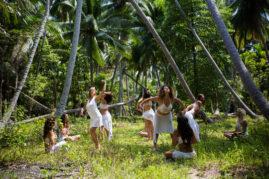 Sisterhood of Dancing Women in Nature