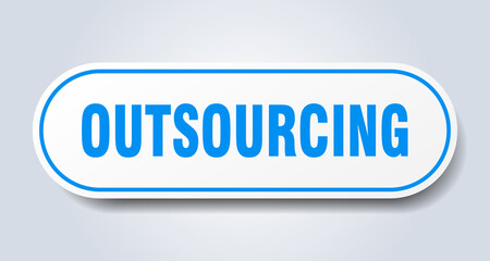 outsourcing sign. rounded isolated button. white sticker