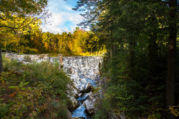 A marble dam (constructed of marble stone) in Natural Bridge State Park, Massachusetts.