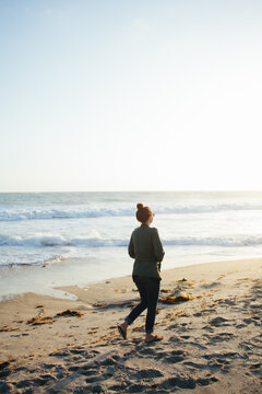 Beach Walk At Sunset