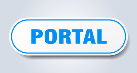 portal sign. rounded isolated button. white sticker