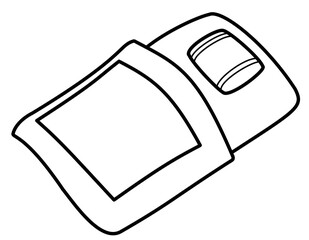 布団マクラ線(線画)