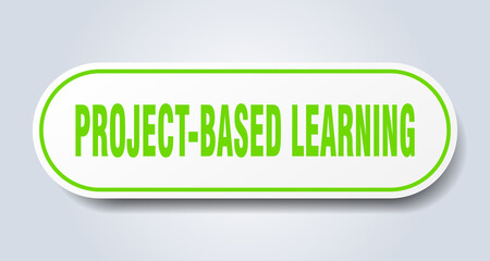 project-based learning sign. rounded isolated button. white sticker