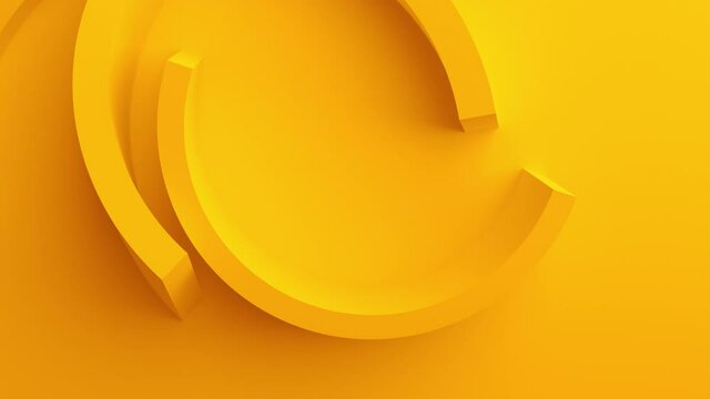 Abstract 3d render, yellow geometric background, modern animation, motion design, 4k seamless looped video