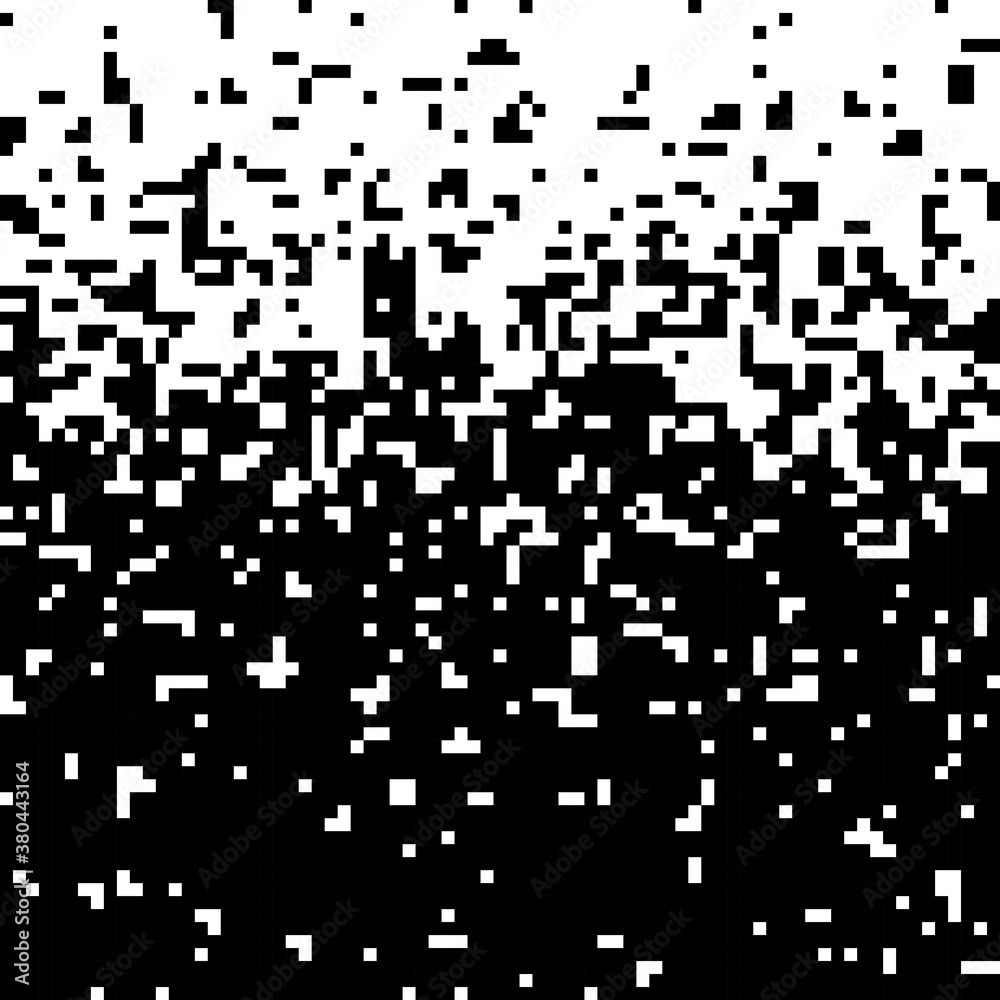 Poster Vector gradient background. Falling pixels. Abstract mosaic.
