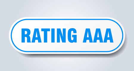 rating aaa sign. rounded isolated button. white sticker