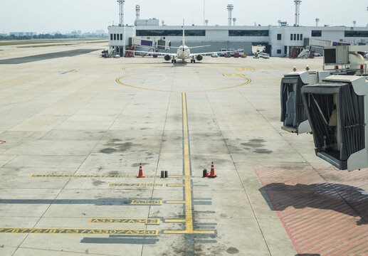 Airplane terminal at the airport