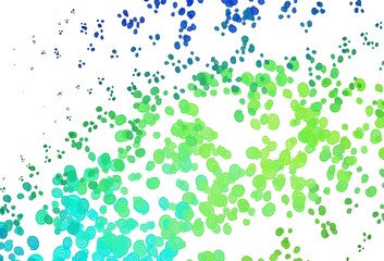 Light Blue, Yellow vector pattern with bubble shapes.