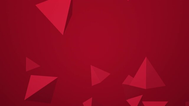 Abstract 3d render, red geometric background design, 4k animation
