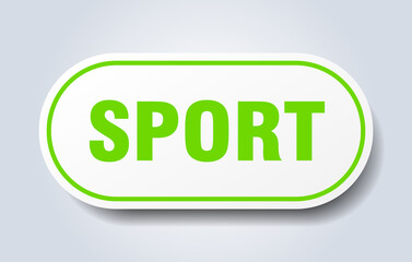 sport sign. rounded isolated button. white sticker