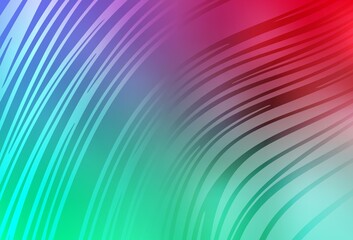 Light Green, Red vector background with bent lines.