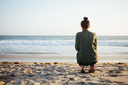 Beach Walk At Sunset