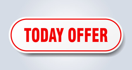 today offer sign. rounded isolated button. white sticker