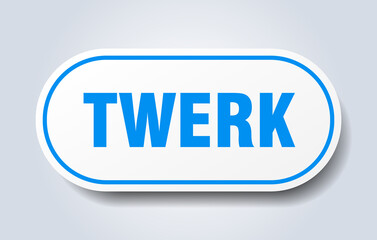 twerk sign. rounded isolated button. white sticker