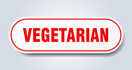 vegetarian sign. rounded isolated button. white sticker