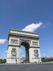Fototapeta na wymiar Arc de Triomphe (Arch of Triumph), on the Place Charles De Gaulle in Paris.