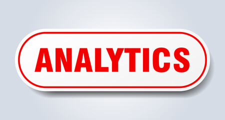 analytics sign. rounded isolated button. white sticker