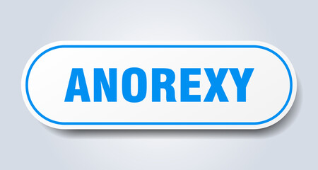 anorexy sign. rounded isolated button. white sticker